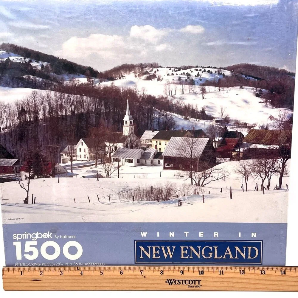 Springbok By Hallmark 1500 Piece Puzzle Winter In New England 28 3/4 x 36 Inches - Picture 10 of 11